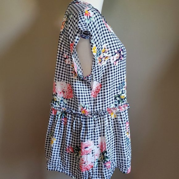 DR2 Daniel Rainn navy & white floral top M - Picture 4 of 13